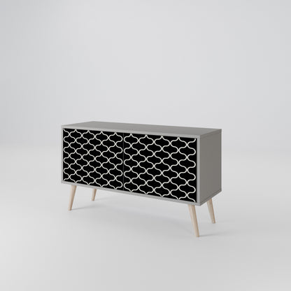 TESSELATED BLACKNESS Kompaktní dvoudveřový TV stolek
