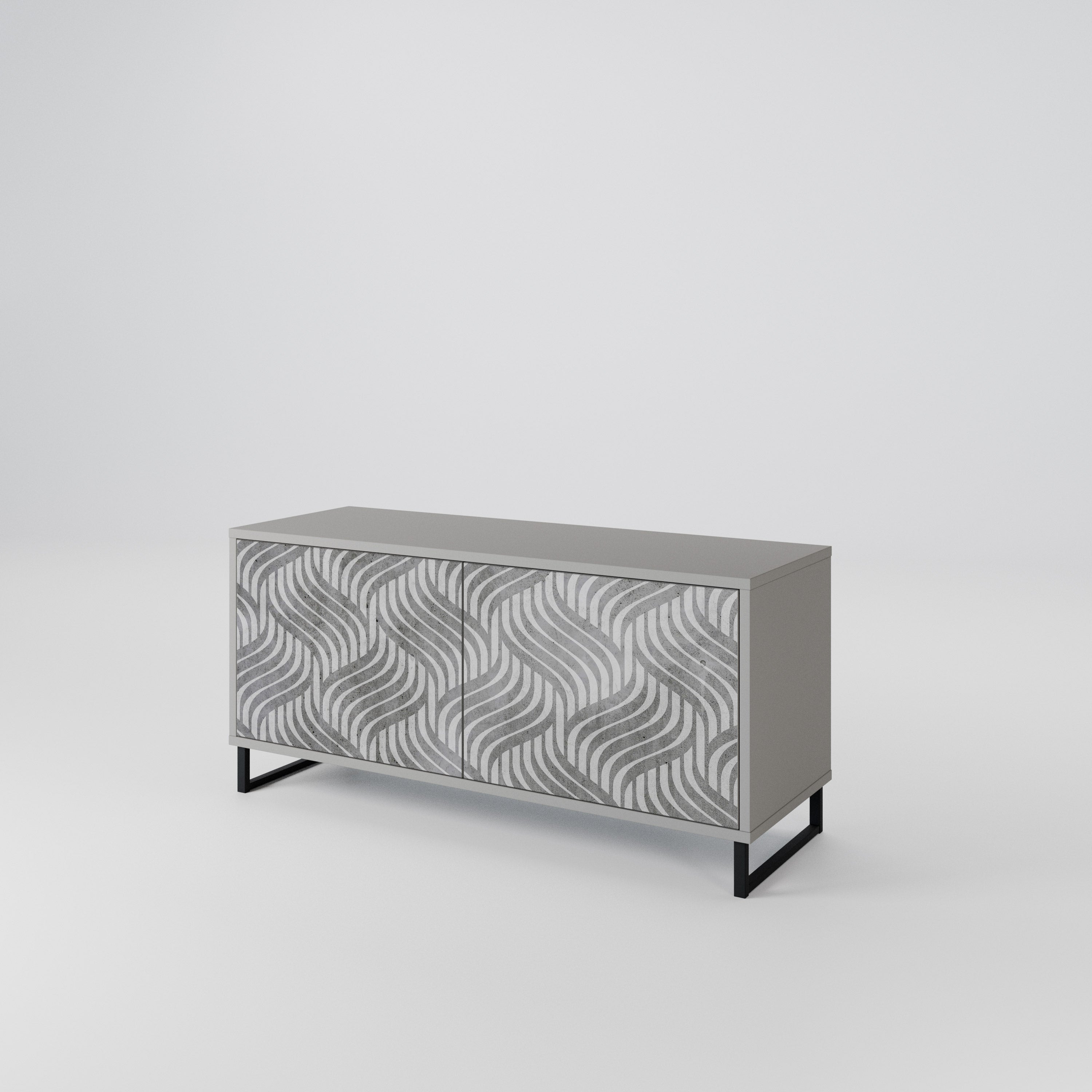 CONCRETE MOVEMENT Kompaktní dvoudveřový TV stolek