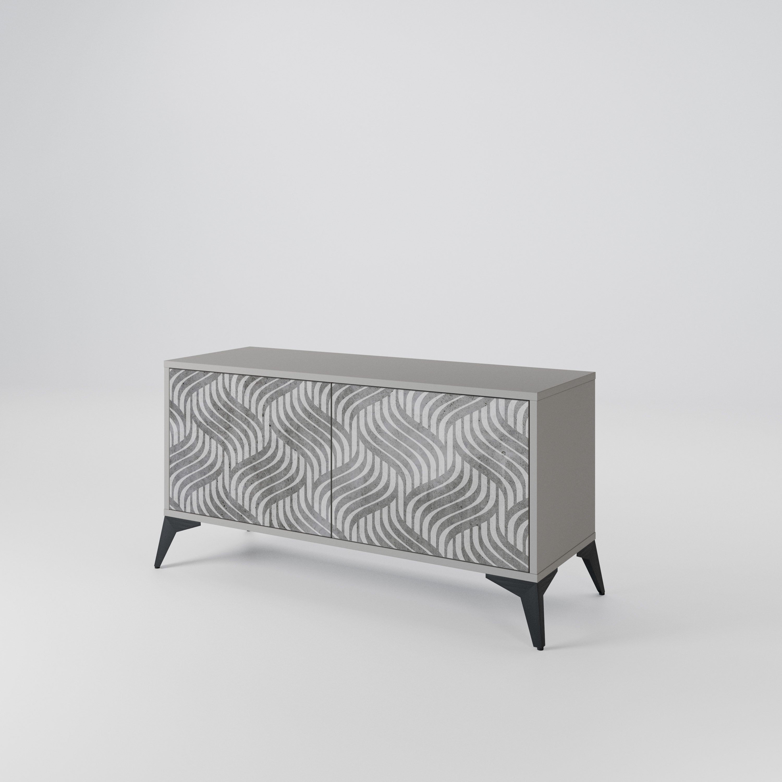 CONCRETE MOVEMENT Kompaktní dvoudveřový TV stolek