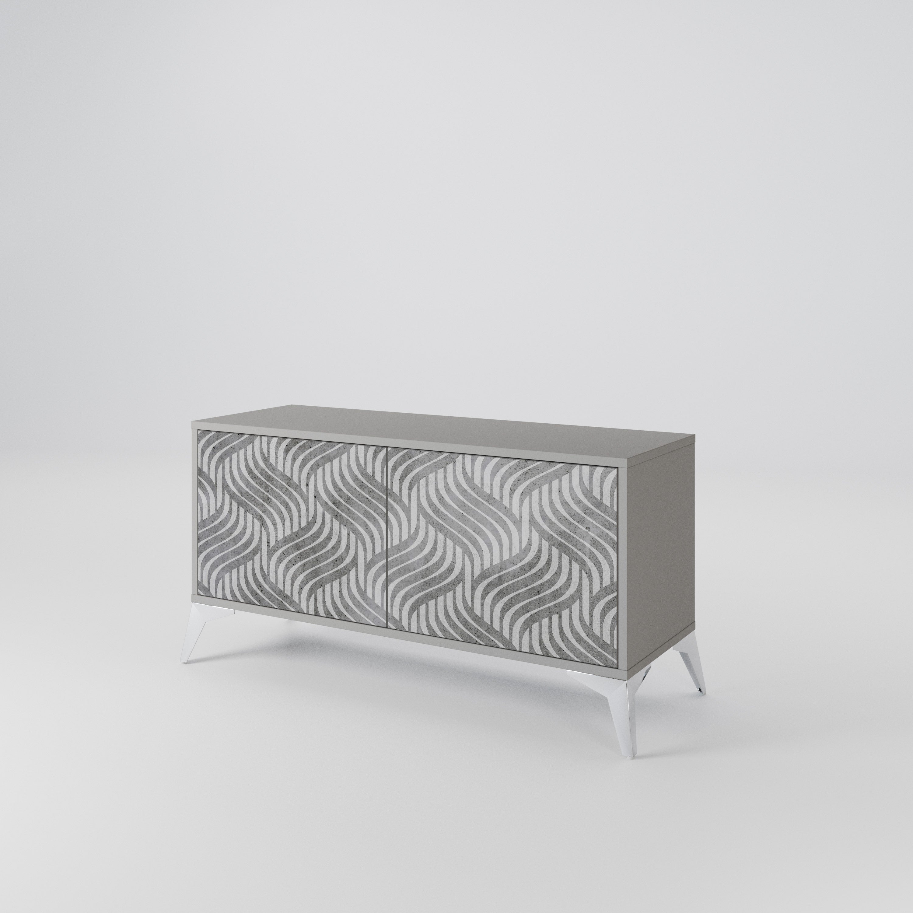 CONCRETE MOVEMENT Kompaktní dvoudveřový TV stolek