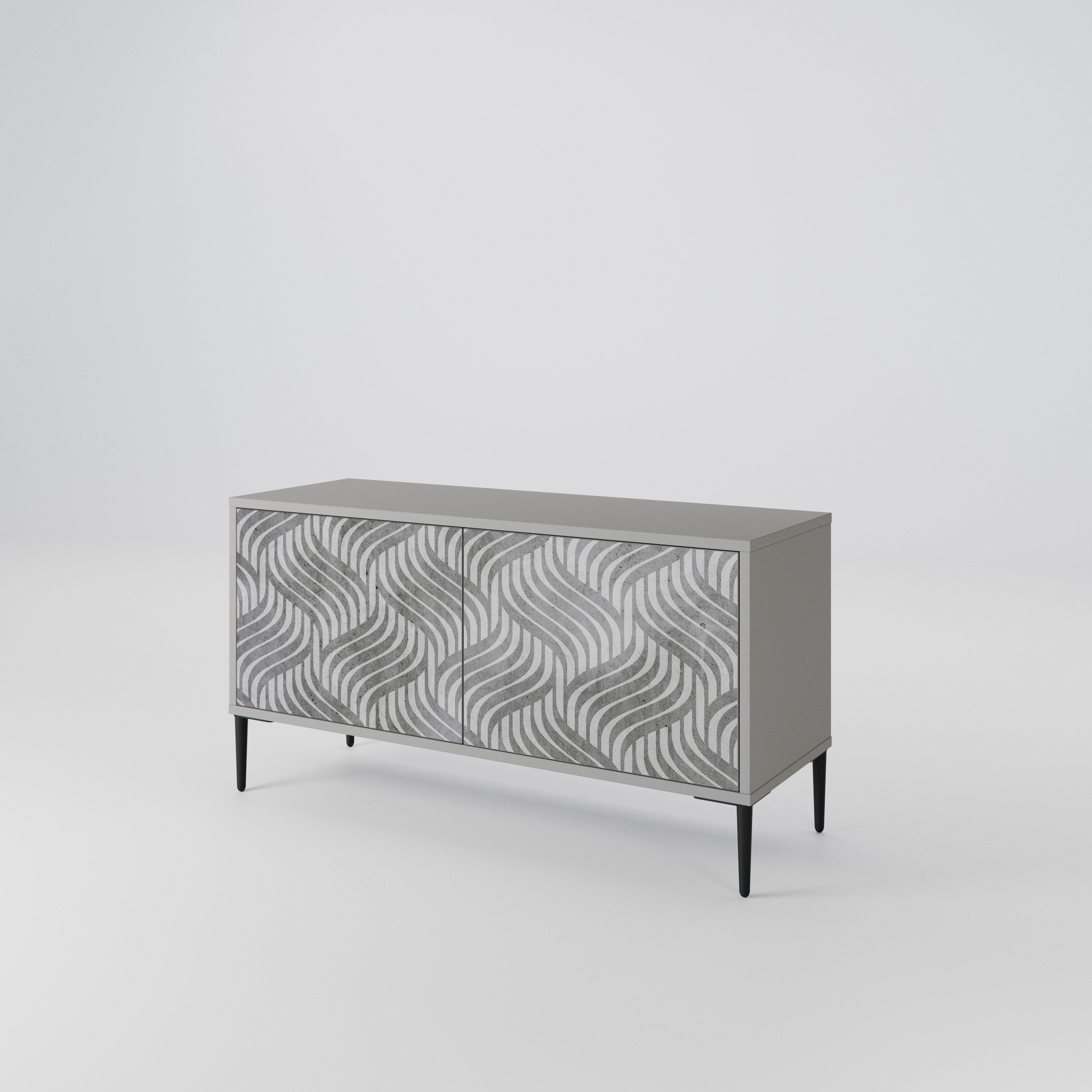 CONCRETE MOVEMENT Kompaktní dvoudveřový TV stolek