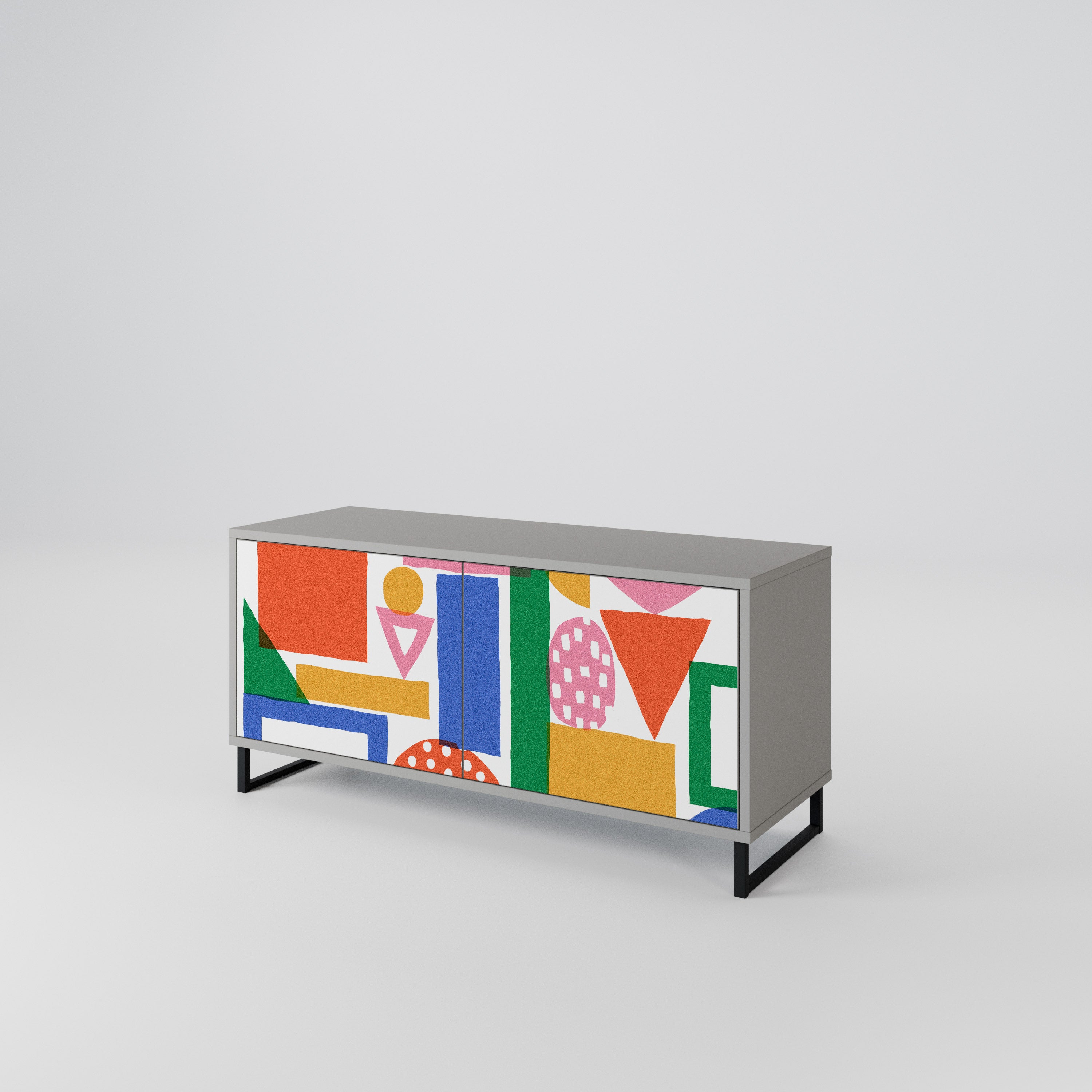 GEOMETRIC GLIMMER Compact 2-Door TV Cabinet