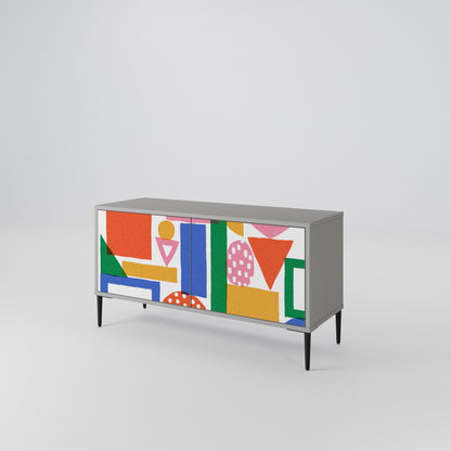 GEOMETRIC GLIMMER Kompaktní dvoudveřový TV stolek