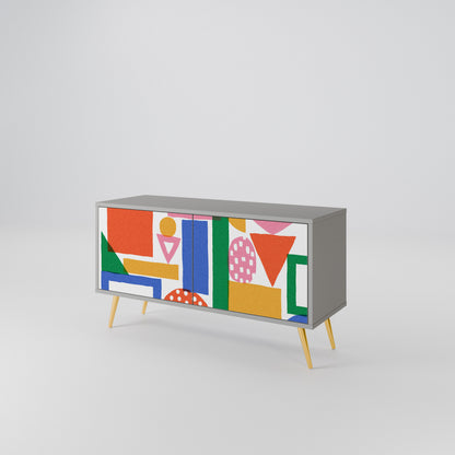 GEOMETRIC GLIMMER Kompaktní dvoudveřový TV stolek
