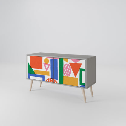 GEOMETRIC GLIMMER Kompaktní dvoudveřový TV stolek