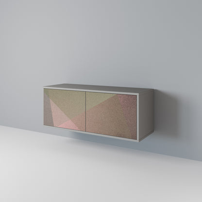 BEIGE GEOMETRY Kompaktní dvoudveřový TV stolek