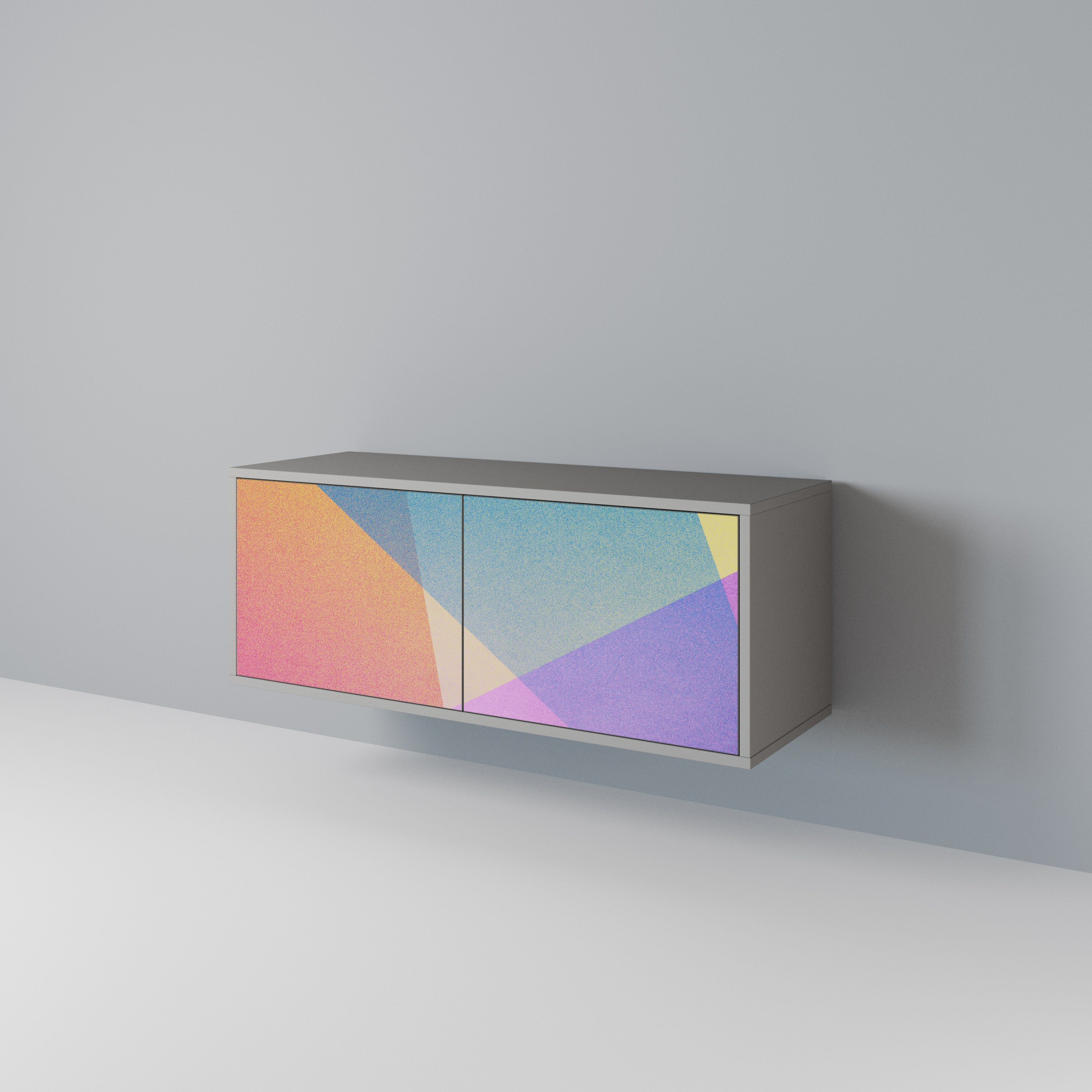 BRIGHT GEOMETRY Compact 2-Door TV Cabinet