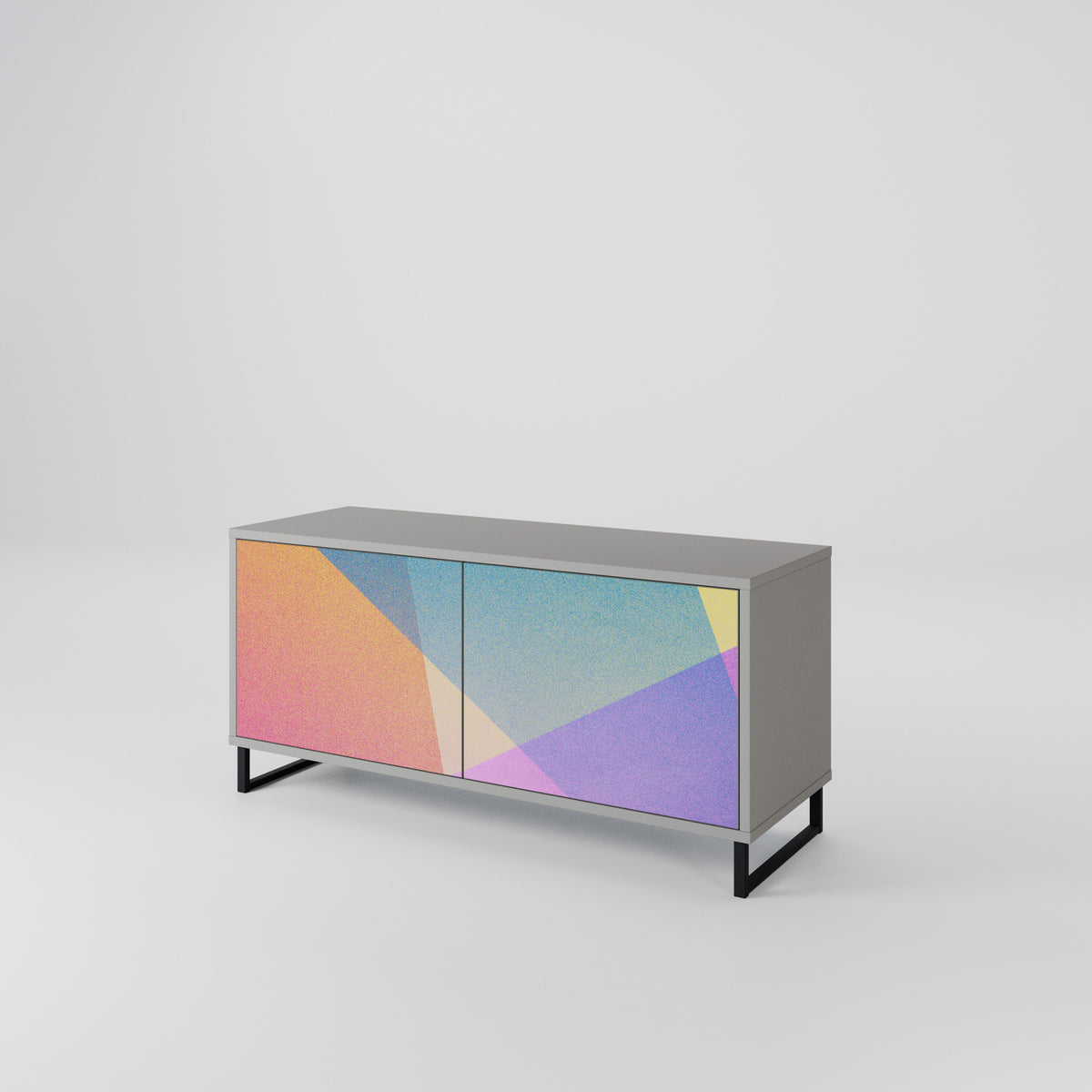 BRIGHT GEOMETRY Kompaktní dvoudveřový TV stolek