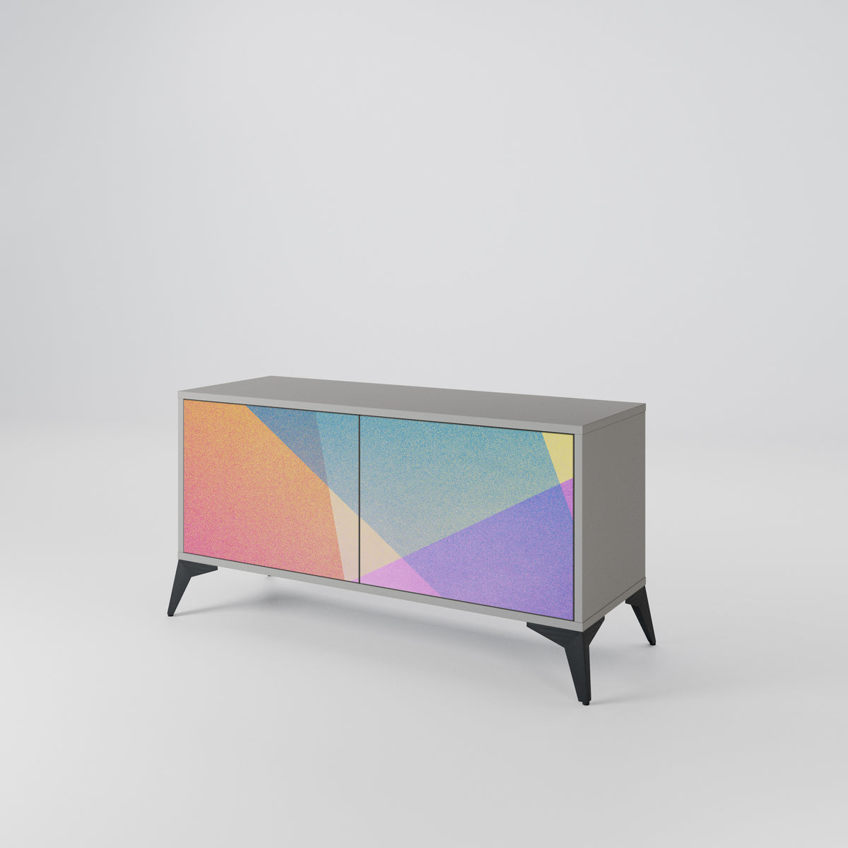 BRIGHT GEOMETRY Kompaktní dvoudveřový TV stolek