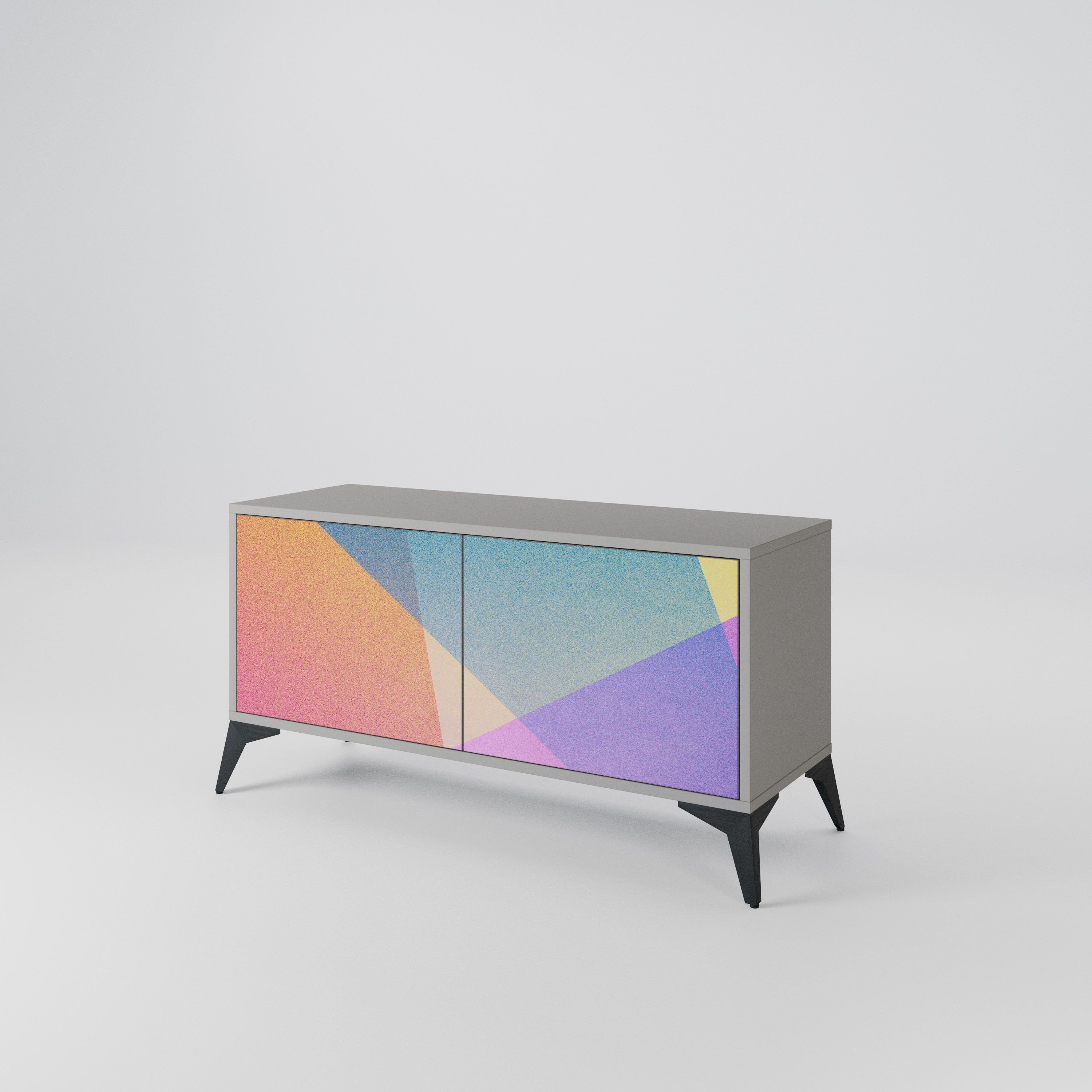 BRIGHT GEOMETRY Compact 2-Door TV Cabinet