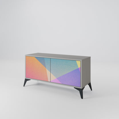 BRIGHT GEOMETRY Kompaktní dvoudveřový TV stolek