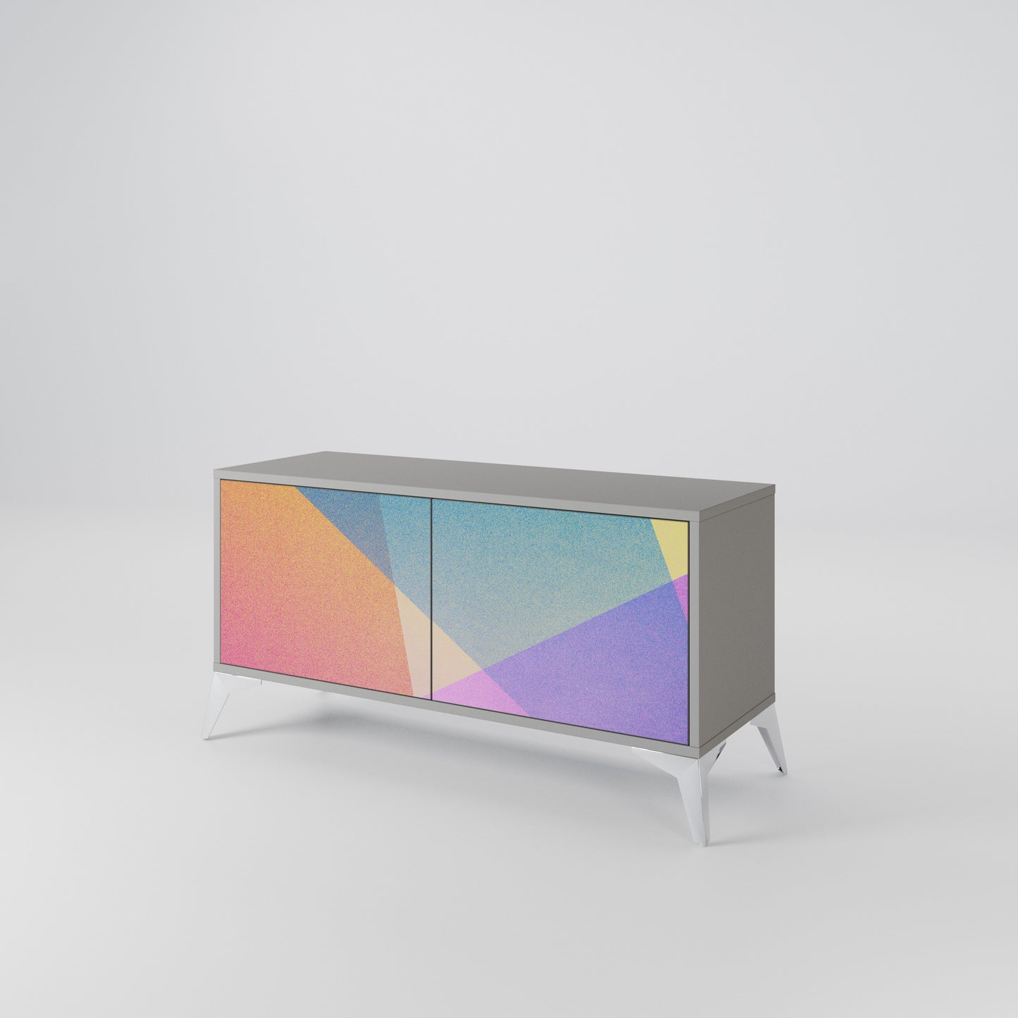 BRIGHT GEOMETRY Kompaktní dvoudveřový TV stolek
