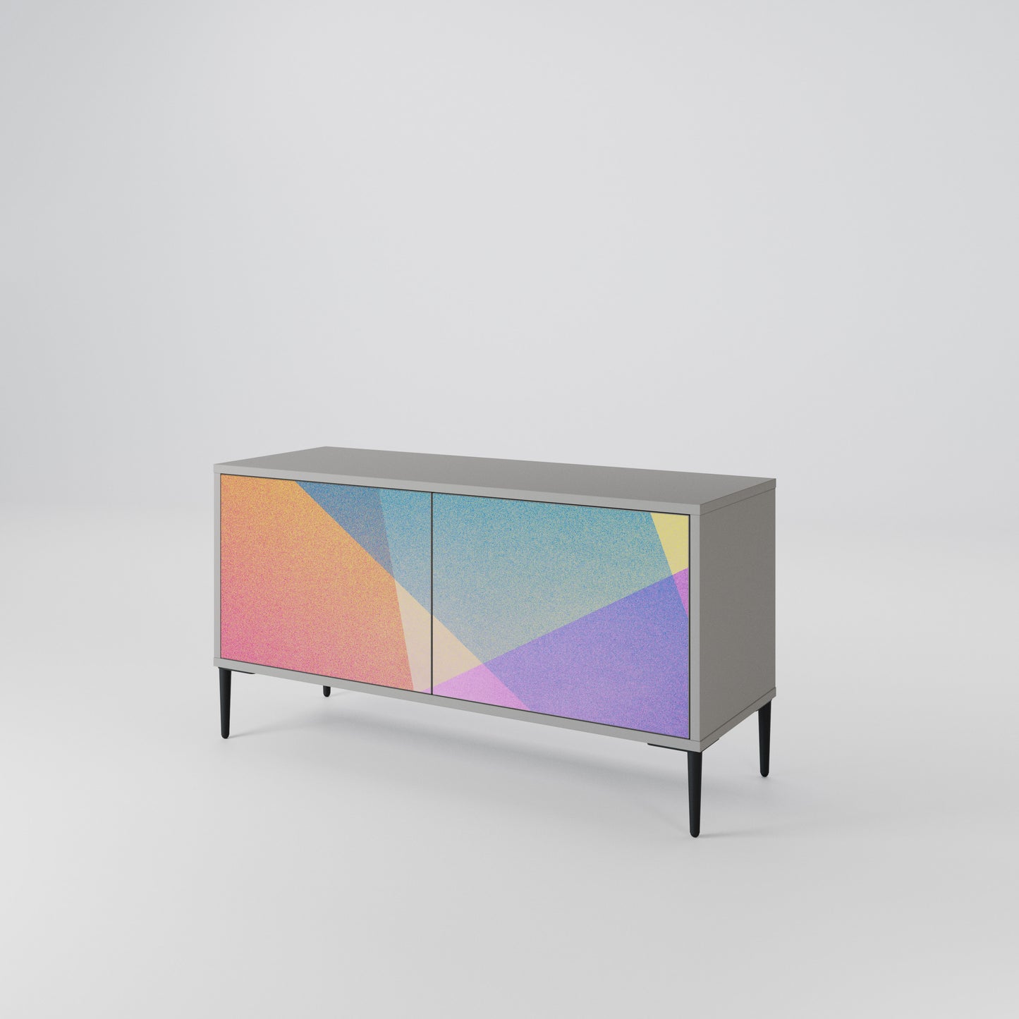 BRIGHT GEOMETRY Kompaktní dvoudveřový TV stolek