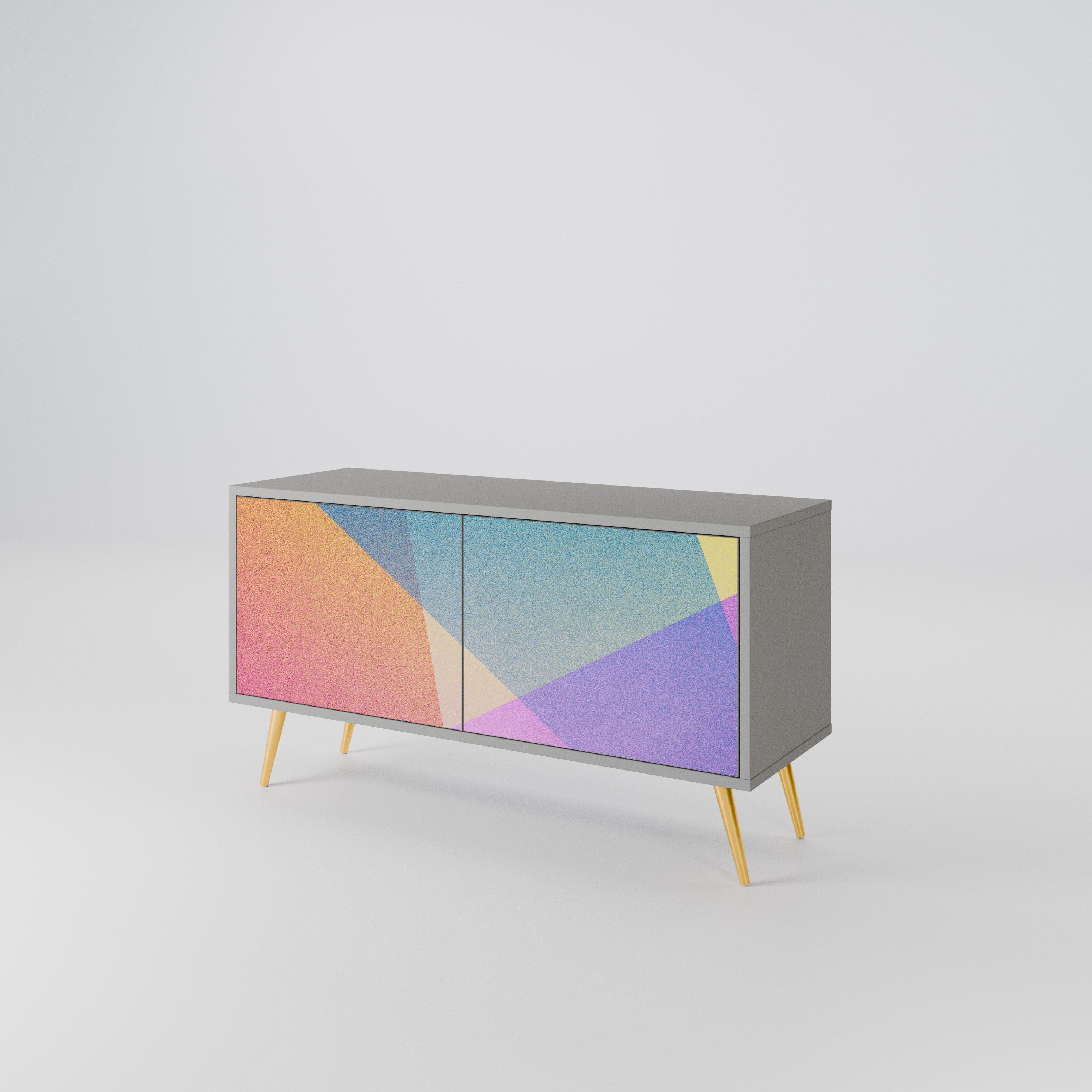 BRIGHT GEOMETRY Compact 2-Door TV Cabinet