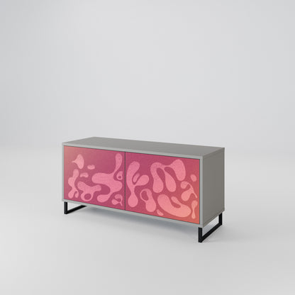IRREGULAR PINK Kompaktní dvoudveřový TV stolek