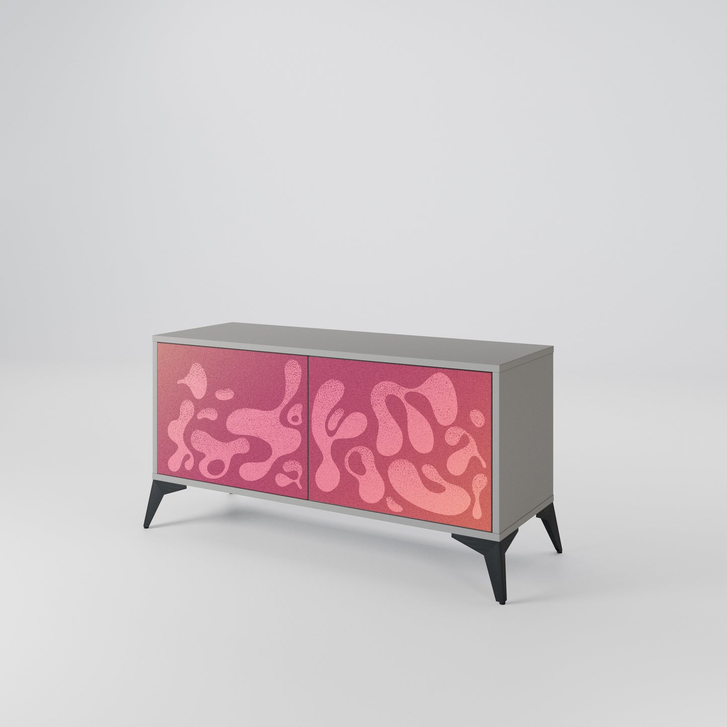 IRREGULAR PINK Kompaktní dvoudveřový TV stolek