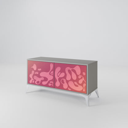 IRREGULAR PINK Kompaktní dvoudveřový TV stolek