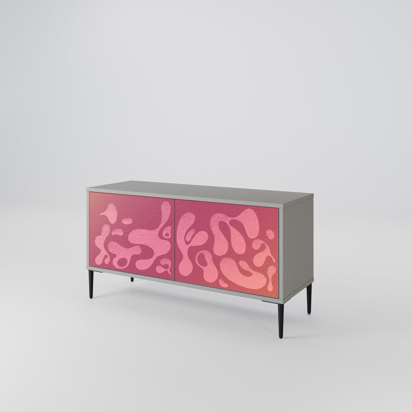 IRREGULAR PINK Kompaktní dvoudveřový TV stolek