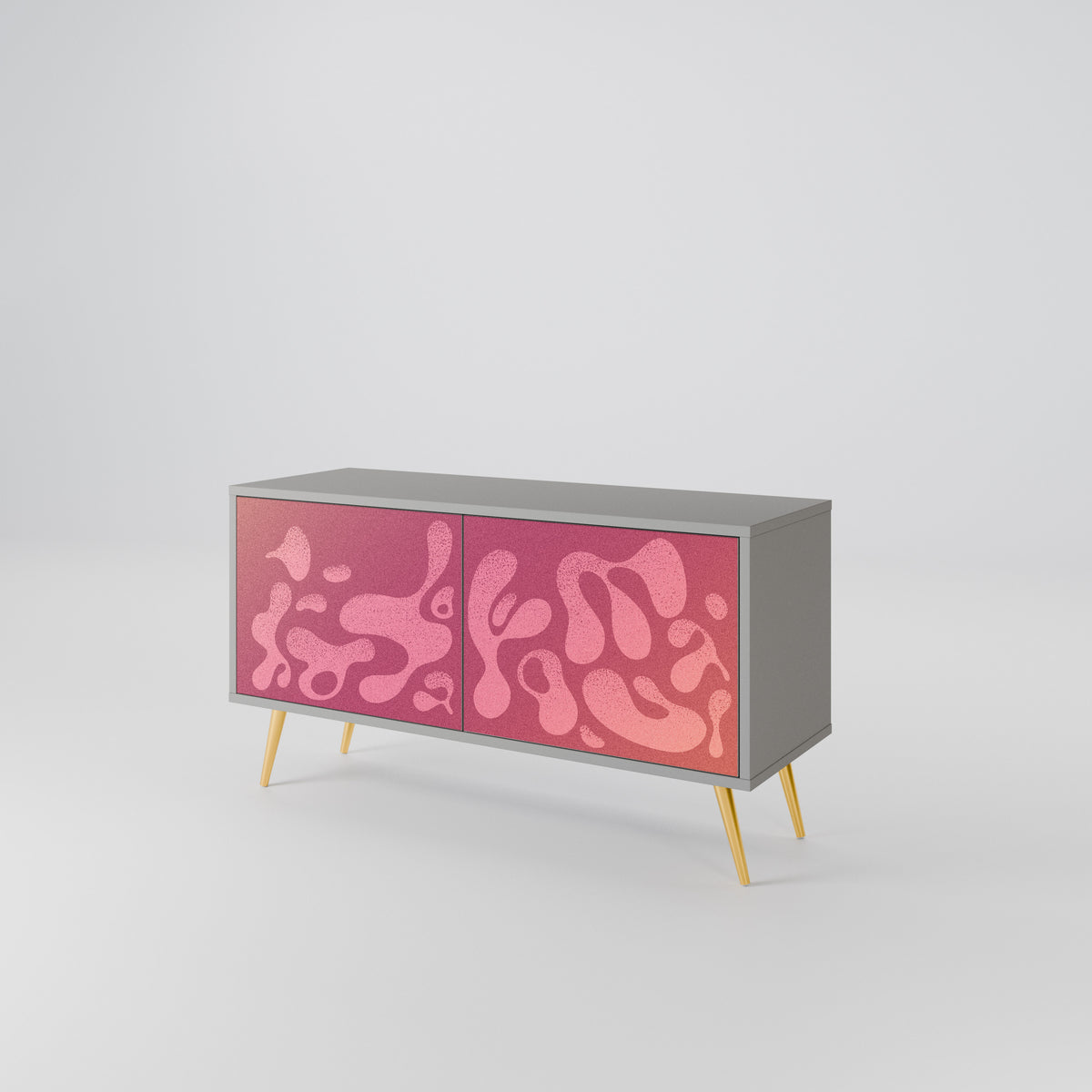 IRREGULAR PINK Kompaktní dvoudveřový TV stolek
