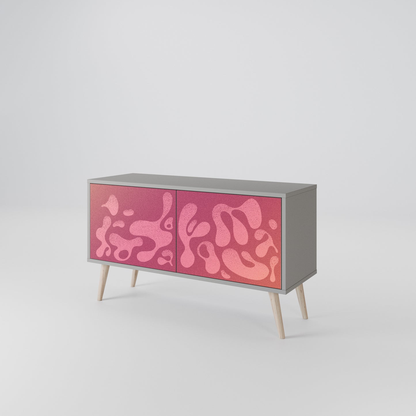 IRREGULAR PINK Kompaktní dvoudveřový TV stolek