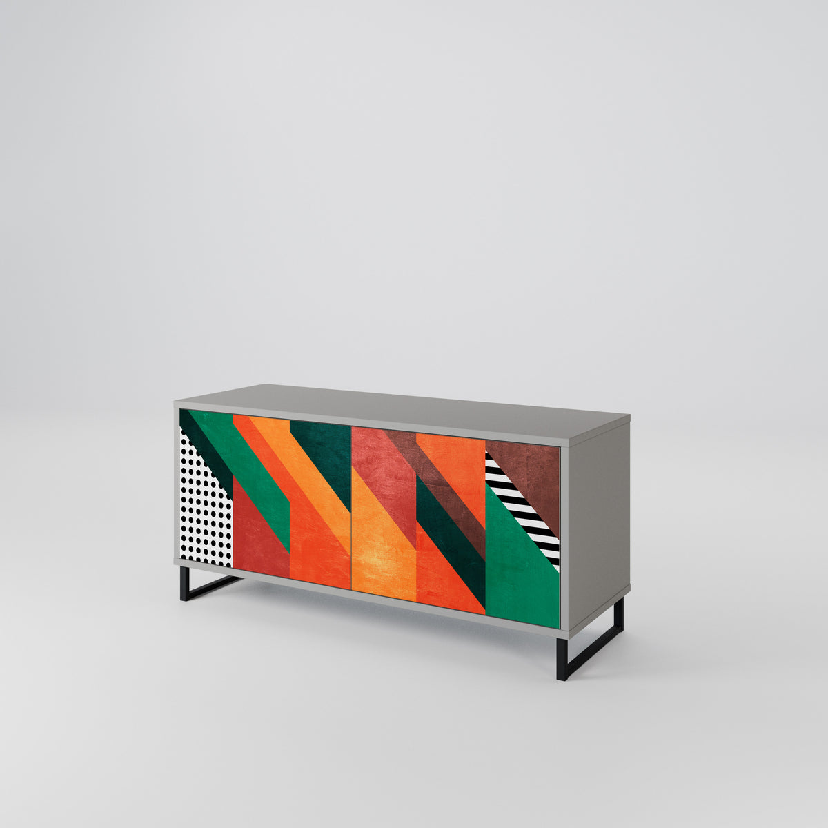 MAKESHIFT ARTISTRY Kompaktní dvoudveřový TV stolek