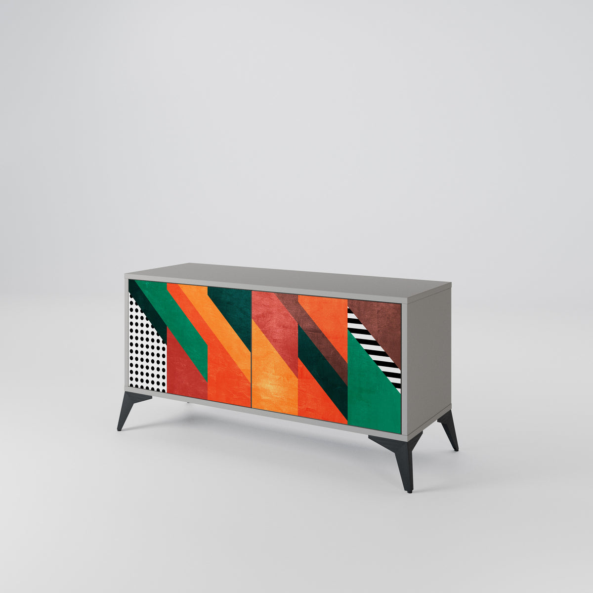 MAKESHIFT ARTISTRY Kompaktní dvoudveřový TV stolek