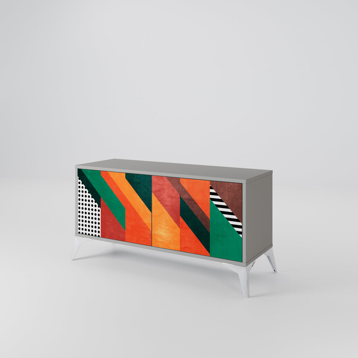 MAKESHIFT ARTISTRY Kompaktní dvoudveřový TV stolek