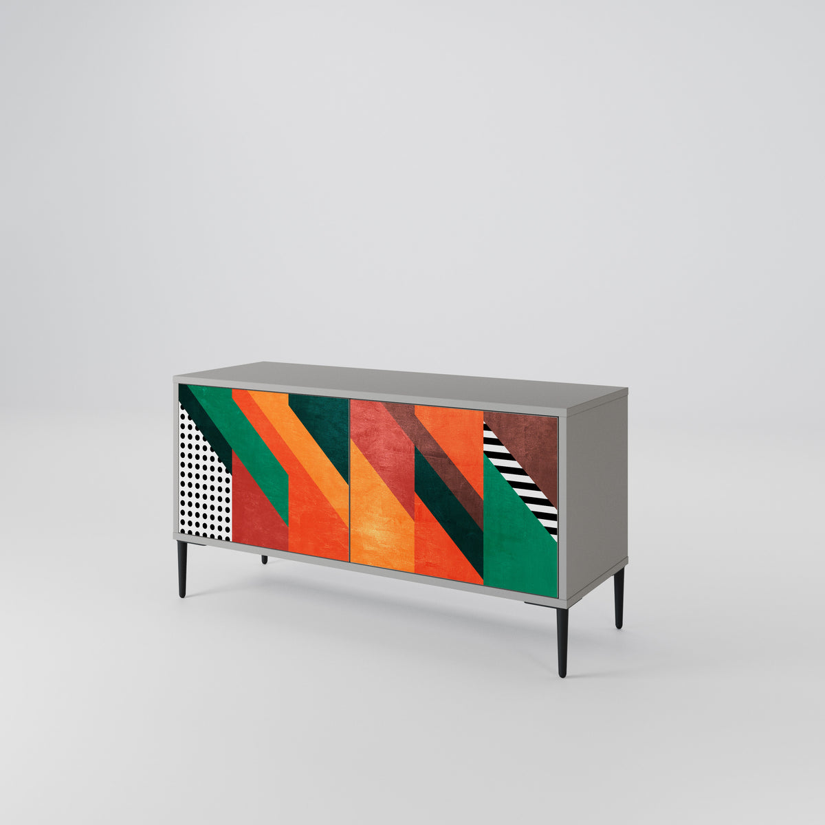 MAKESHIFT ARTISTRY Kompaktní dvoudveřový TV stolek