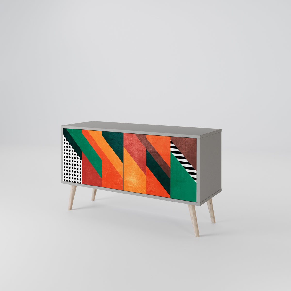 MAKESHIFT ARTISTRY Kompaktní dvoudveřový TV stolek