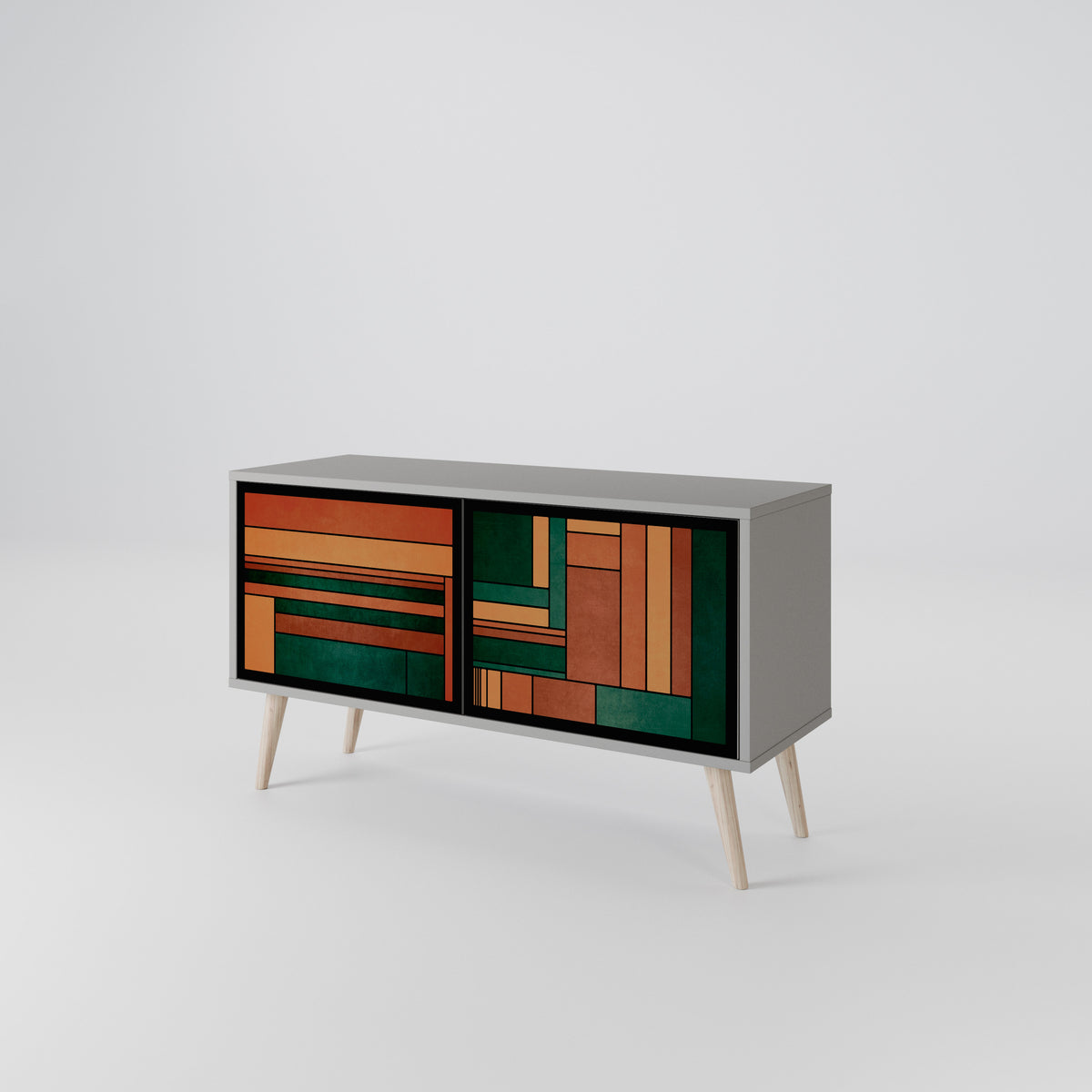 EARTHY FIGURES Kompaktní dvoudveřový TV stolek