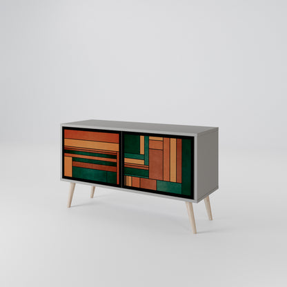 EARTHY FIGURES Kompaktní dvoudveřový TV stolek