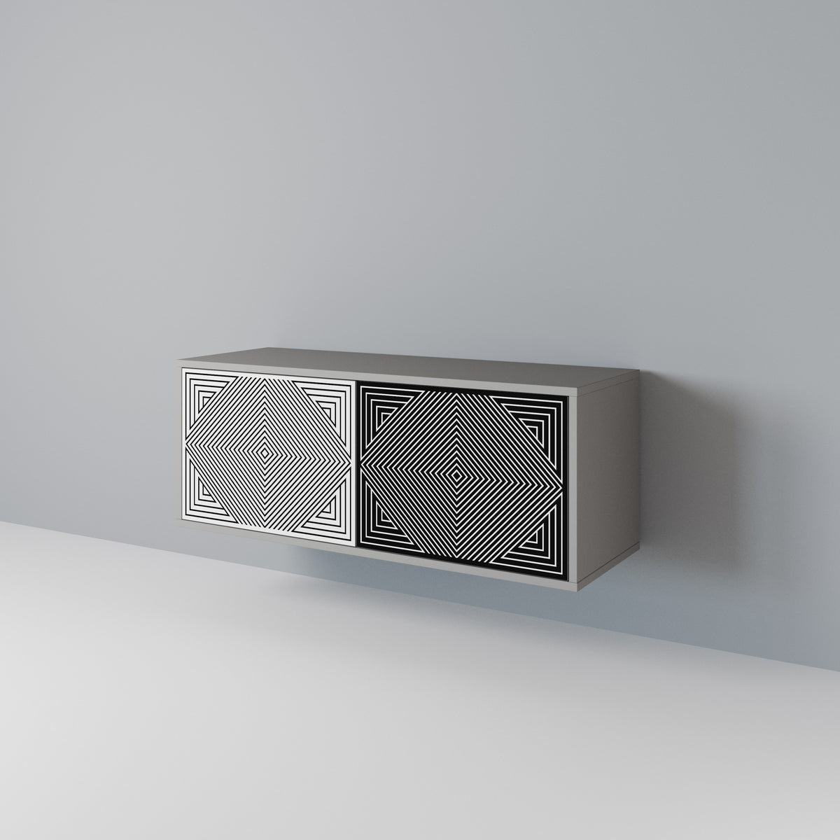 POLYGON ILLUSION Kompaktní dvoudveřový TV stolek