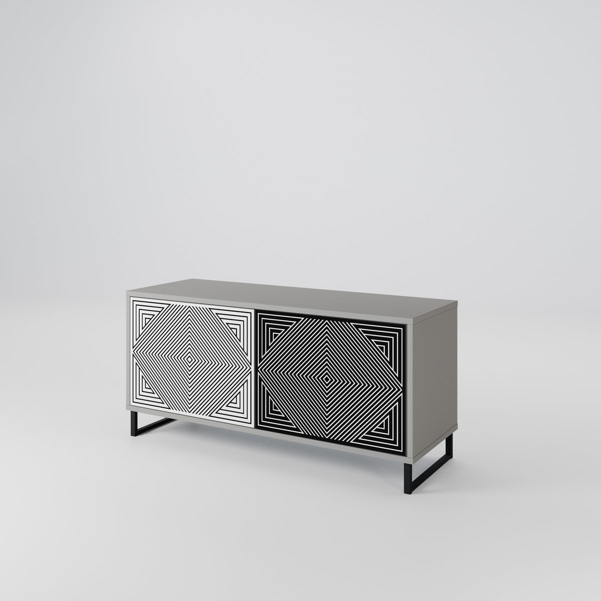 POLYGON ILLUSION Kompaktní dvoudveřový TV stolek