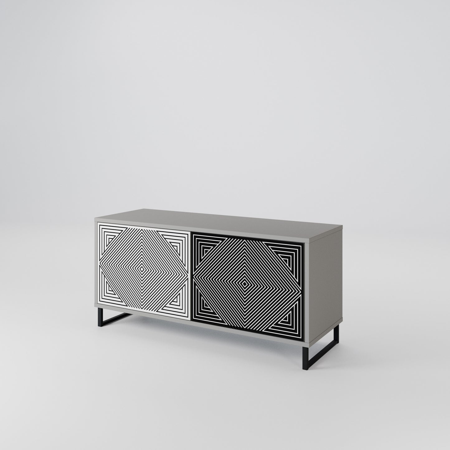 POLYGON ILLUSION Kompaktní dvoudveřový TV stolek