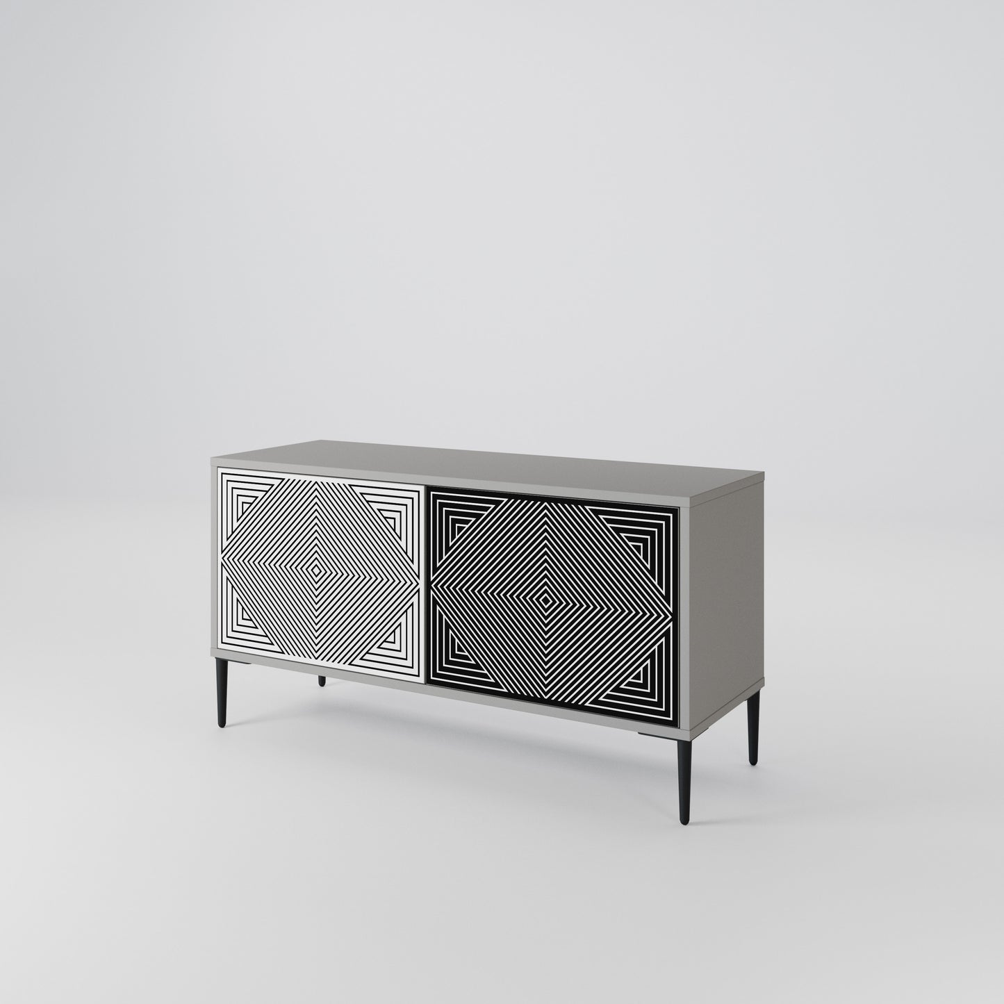 POLYGON ILLUSION Kompaktní dvoudveřový TV stolek