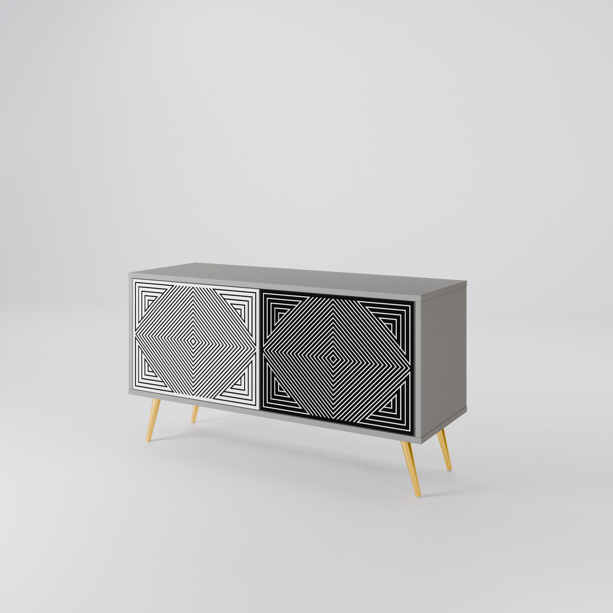 POLYGON ILLUSION Kompaktní dvoudveřový TV stolek