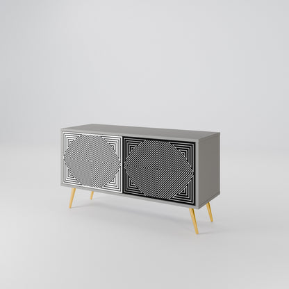 POLYGON ILLUSION Kompaktní dvoudveřový TV stolek