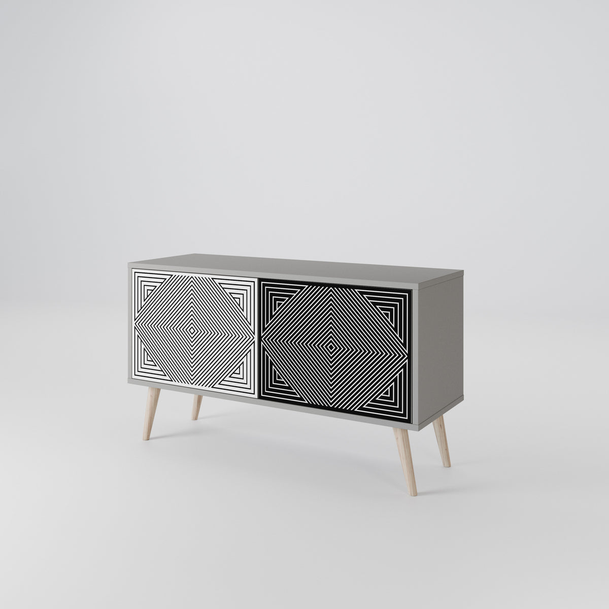 POLYGON ILLUSION Kompaktní dvoudveřový TV stolek