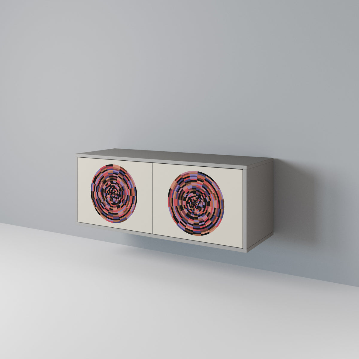 BROWN CIRCLES Kompaktní dvoudveřový TV stolek