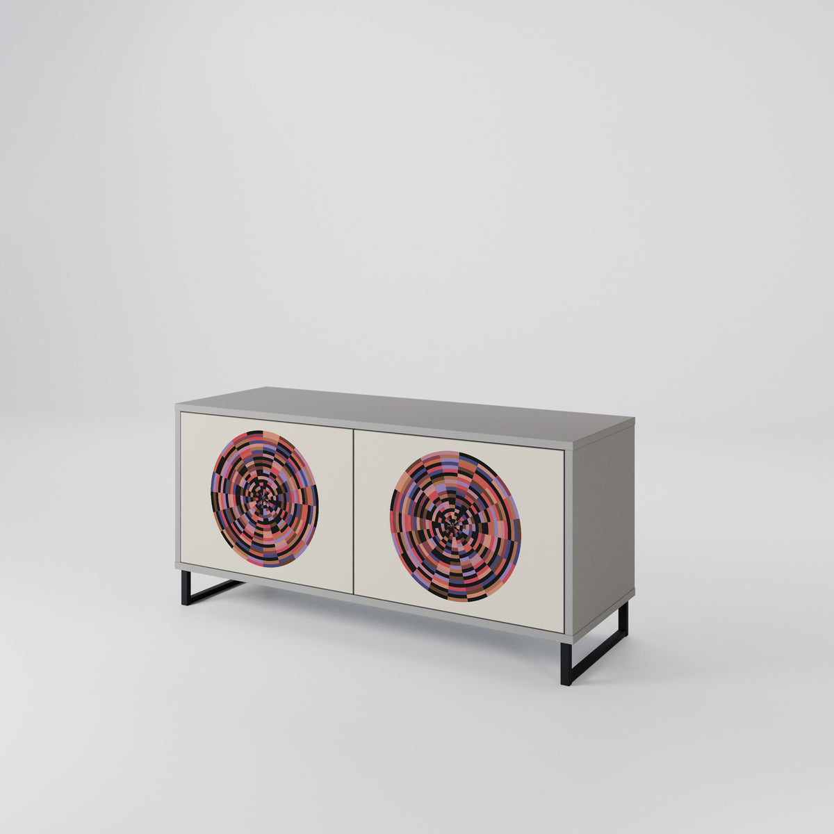 BROWN CIRCLES Kompaktní dvoudveřový TV stolek