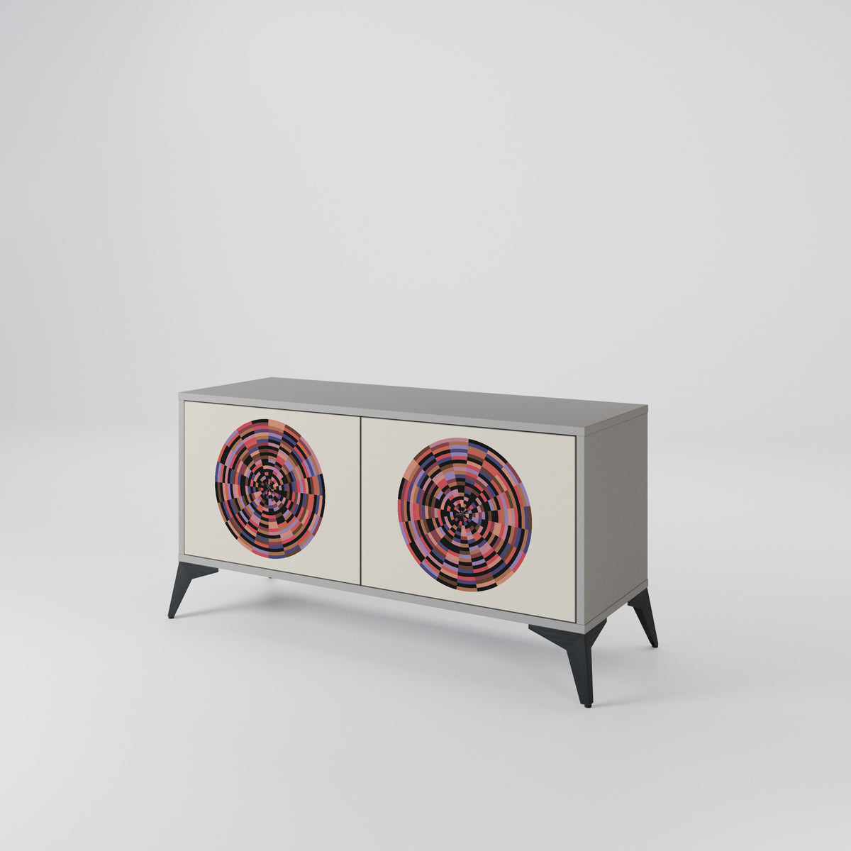 BROWN CIRCLES Kompaktní dvoudveřový TV stolek