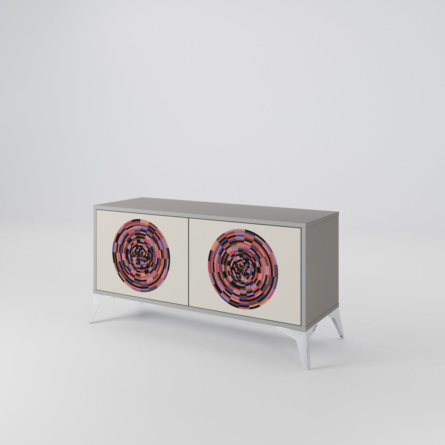 BROWN CIRCLES Kompaktní dvoudveřový TV stolek