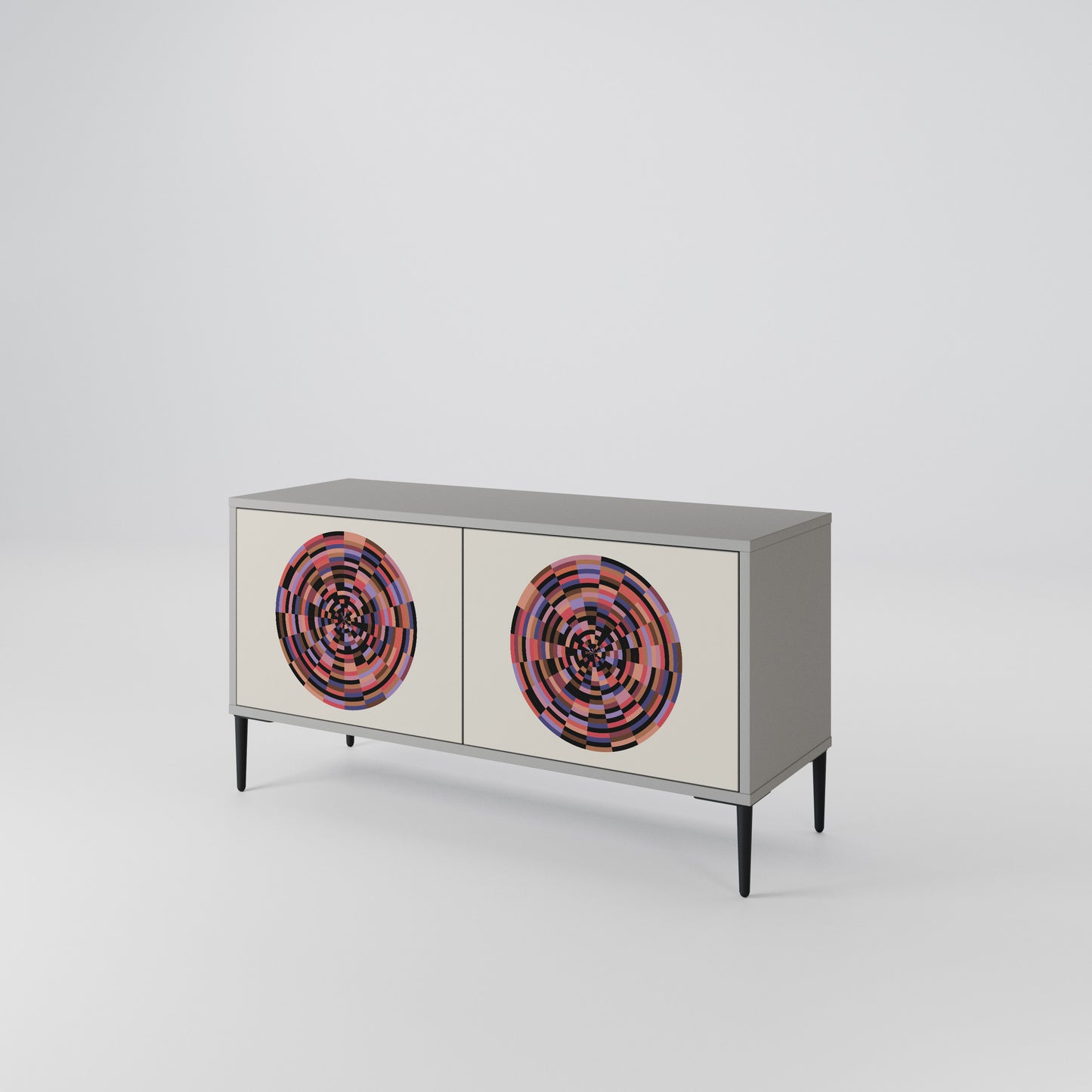 BROWN CIRCLES Kompaktní dvoudveřový TV stolek