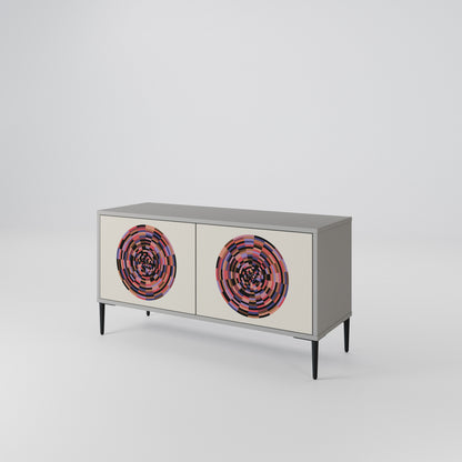 BROWN CIRCLES Kompaktní dvoudveřový TV stolek
