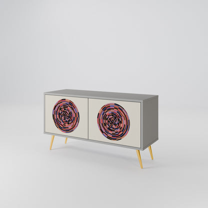 BROWN CIRCLES Kompaktní dvoudveřový TV stolek
