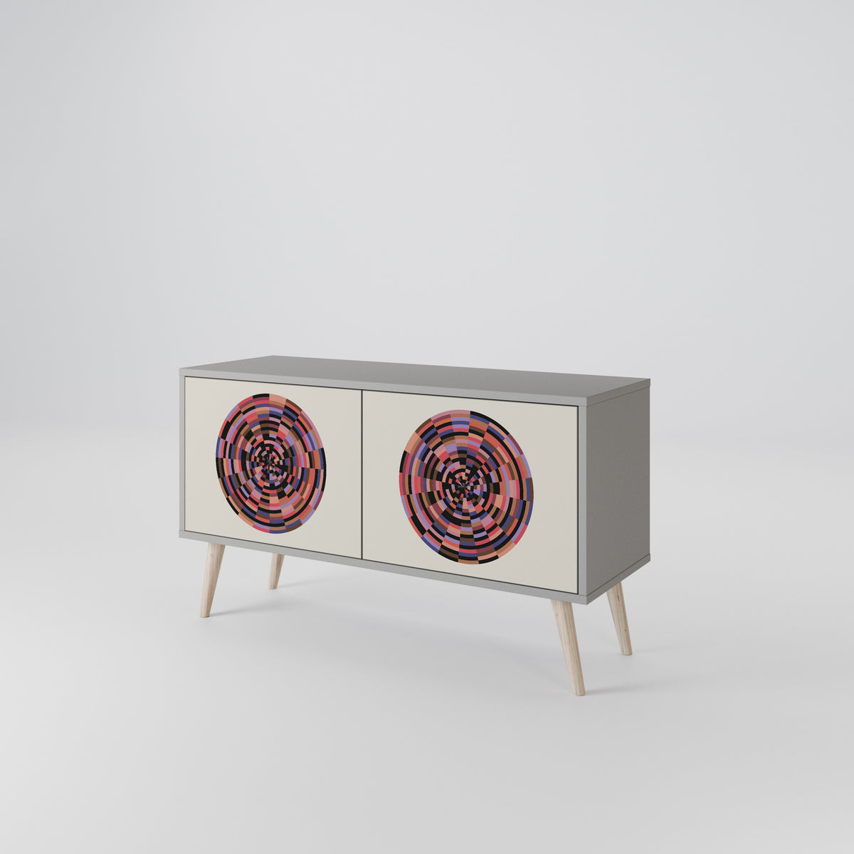 BROWN CIRCLES Kompaktní dvoudveřový TV stolek