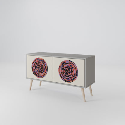 BROWN CIRCLES Kompaktní dvoudveřový TV stolek