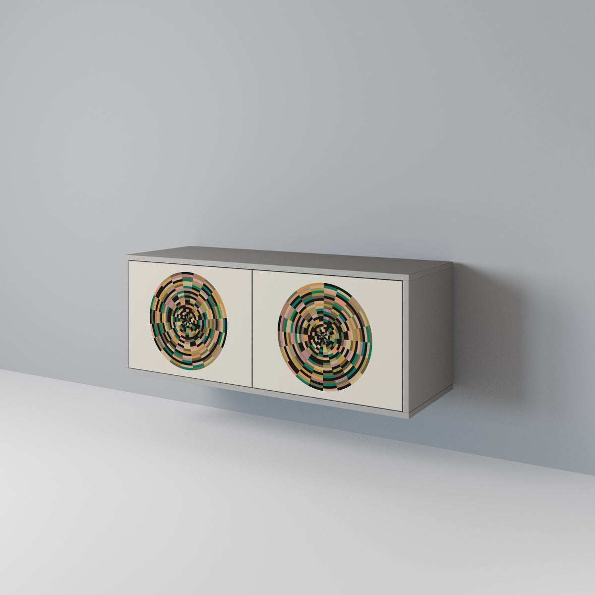 GREEN CIRCLES Kompaktní dvoudveřový TV stolek