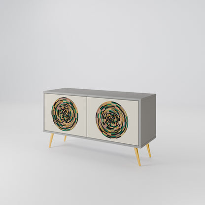 GREEN CIRCLES Kompaktní dvoudveřový TV stolek