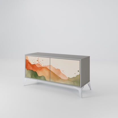 WATERCOLOUR PEAKS Kompaktní dvoudveřový TV stolek